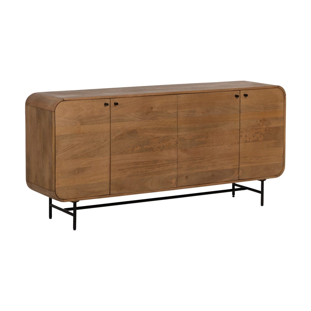 Buffet Towa 4 portes en bois de manguier massif - vue 4 | Square Paris