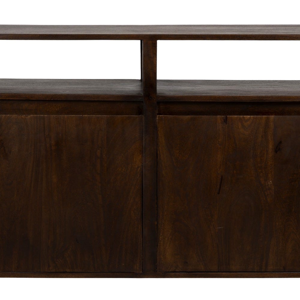 Buffet Ryo 4 portes en bois de manguier massif marron foncé - vue 8 | Square Paris