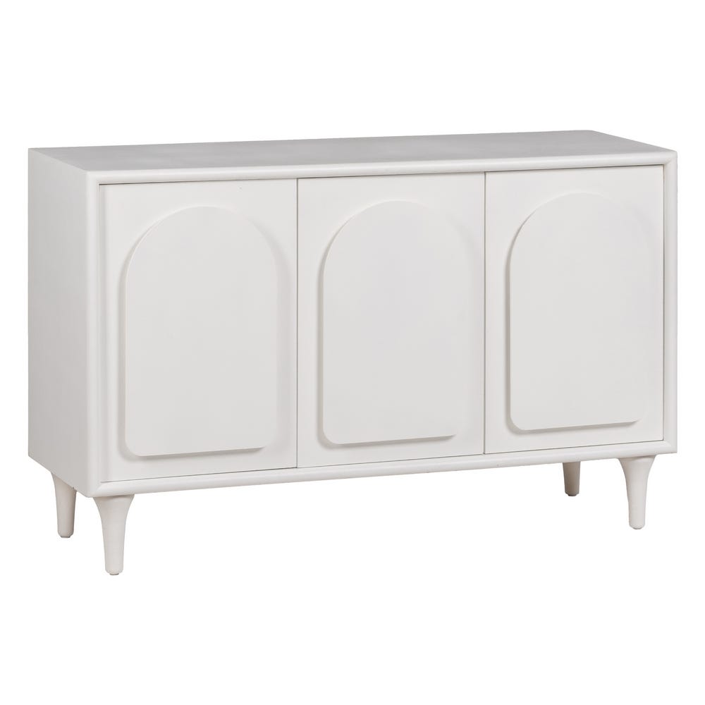 Buffet Elen 3 portes blanc à motif arche - vue 5 | Square Paris