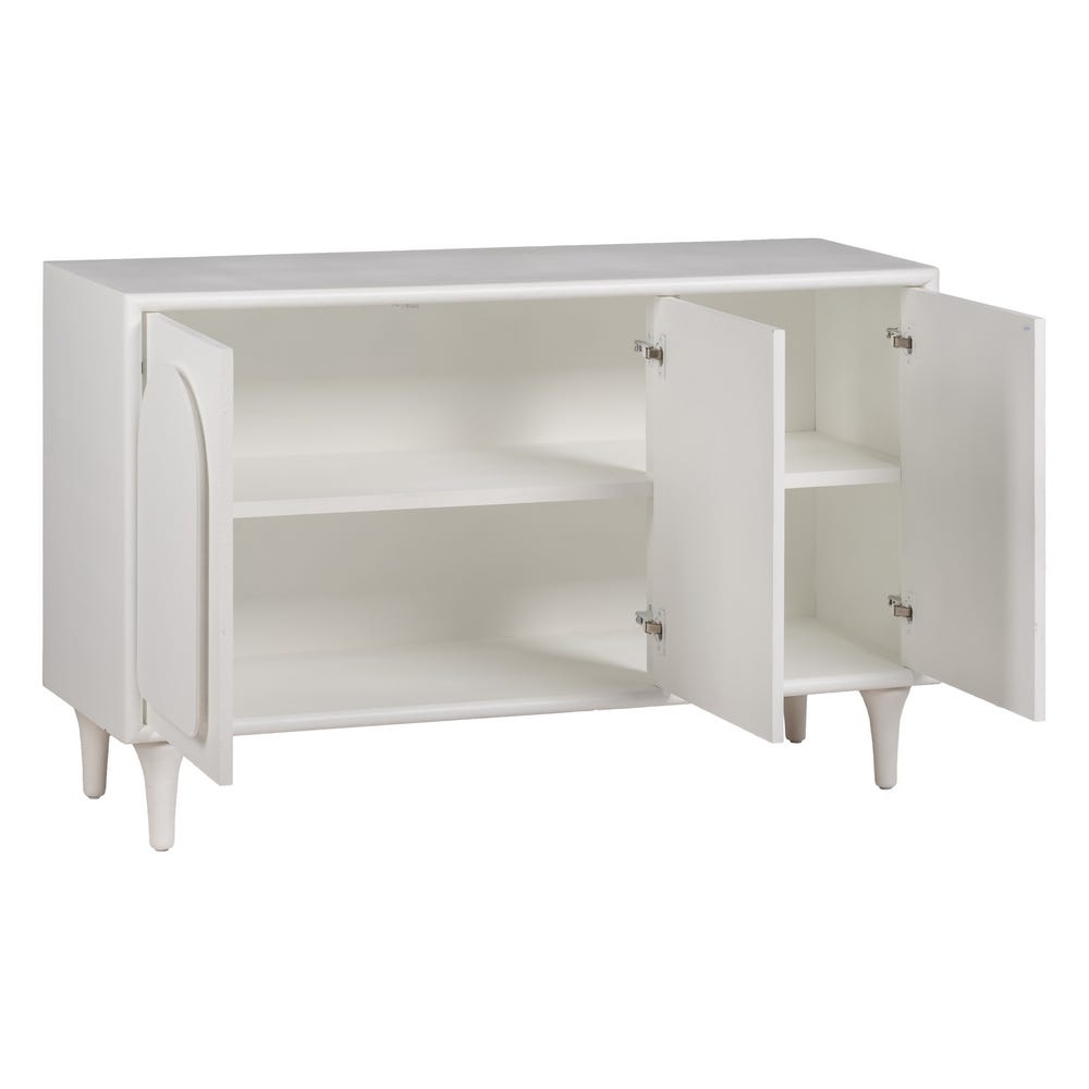Buffet Elen 3 portes blanc à motif arche - vue 6 | Square Paris