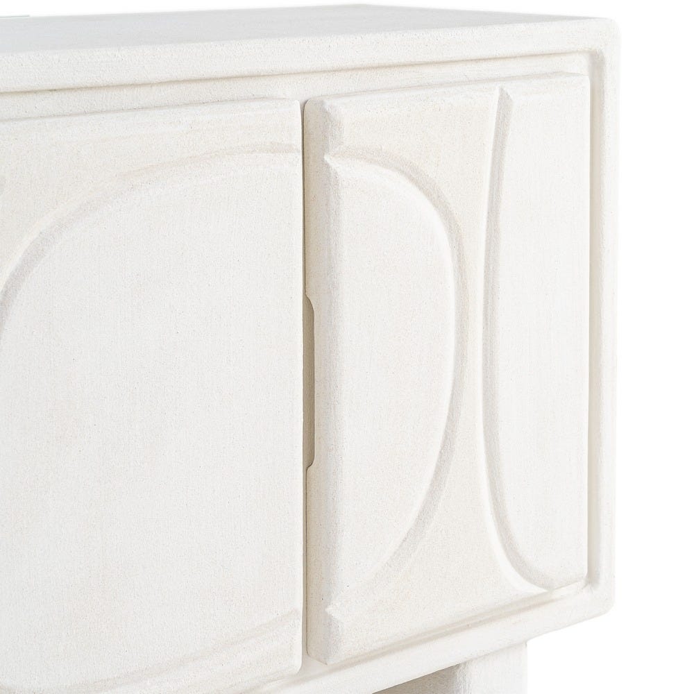 Buffet Cima 3 portes blanc à reliefs graphiques - vue 14 | Square Paris