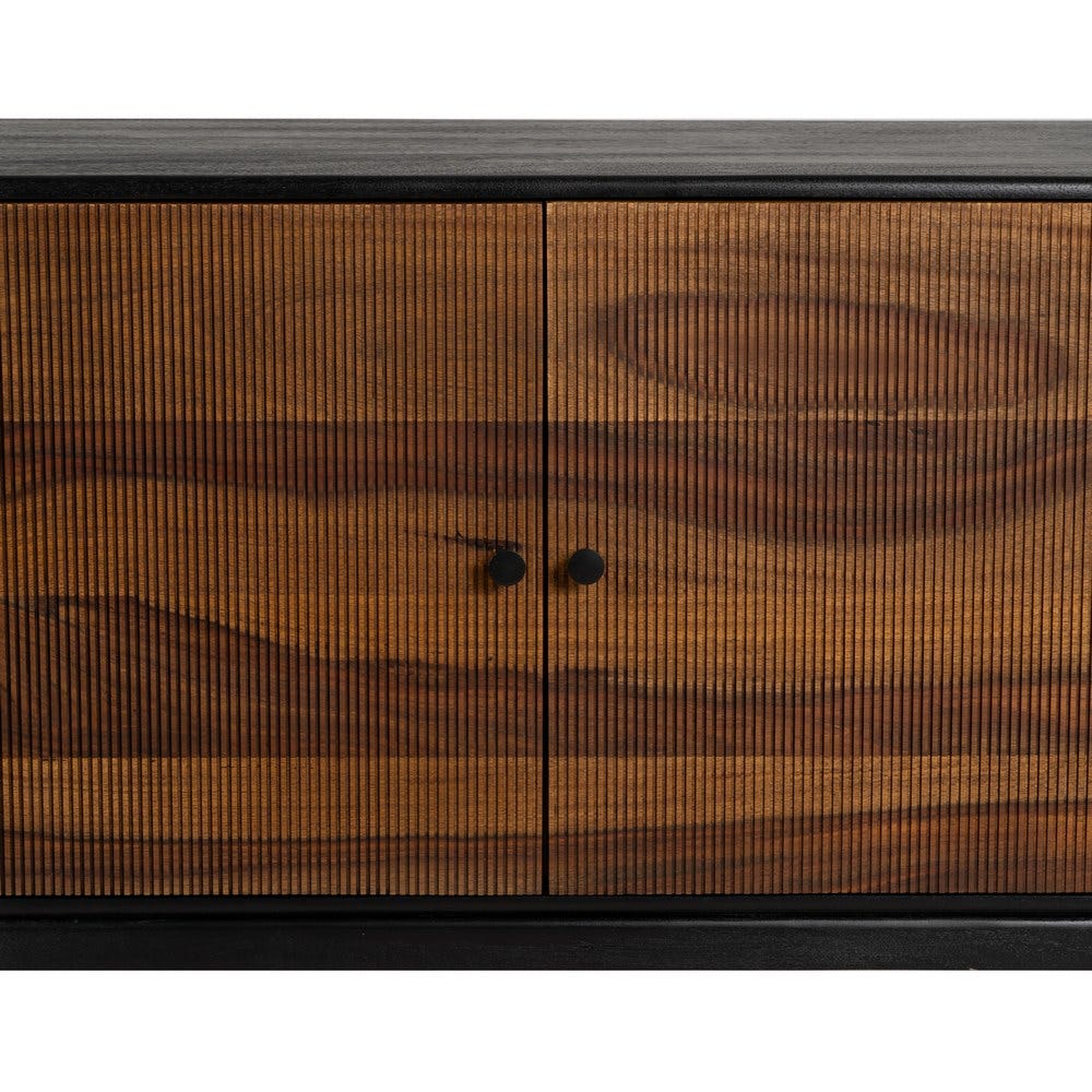 Buffet Lina 3 portes en bois de manguier noir et sheesham - vue 7 | Square Paris