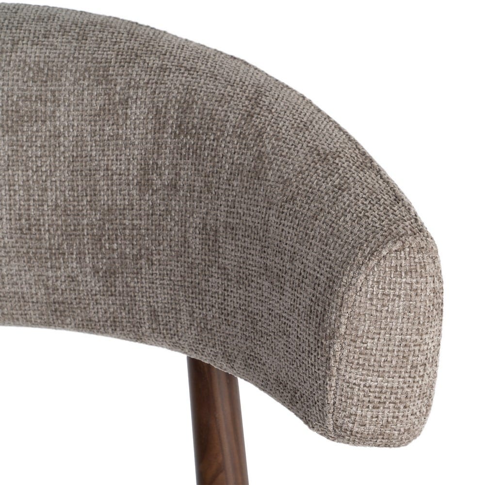 Chaise Ozza en tissu taupe, dossier arrondi - vue 6 | Square Paris