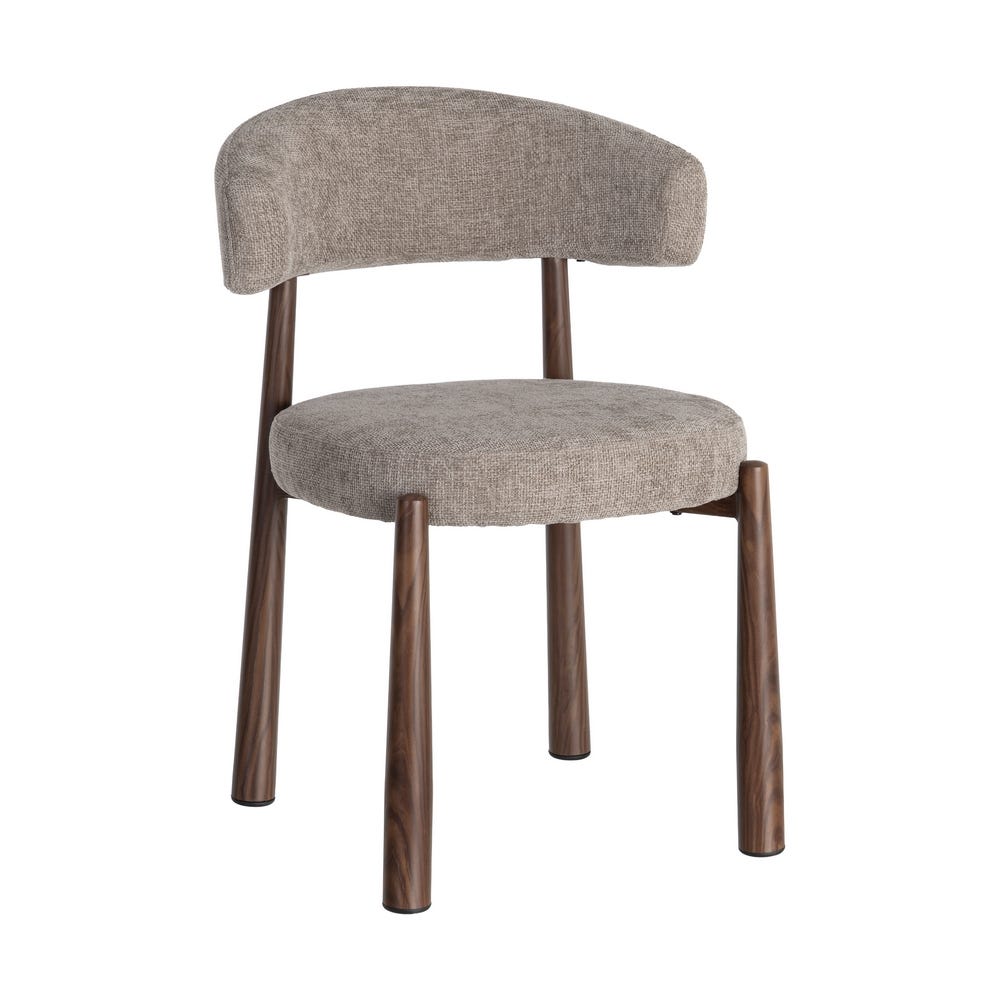Chaise Ozza en tissu taupe, dossier arrondi - vue 11 | Square Paris