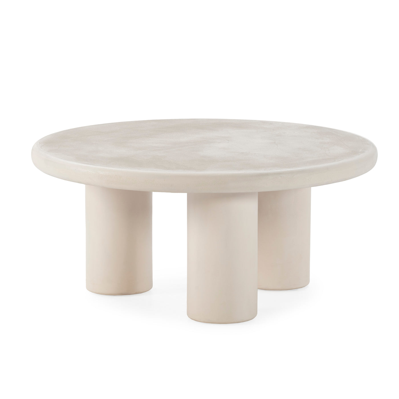 Table basse ronde LIMA crème effet ciment, vue 6 | Square Paris