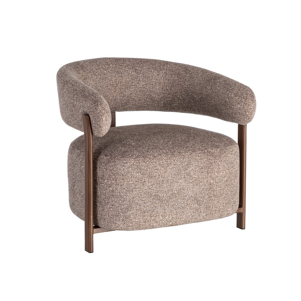Fauteuil Sani en tissu chiné taupe - vue 12 | Square Paris