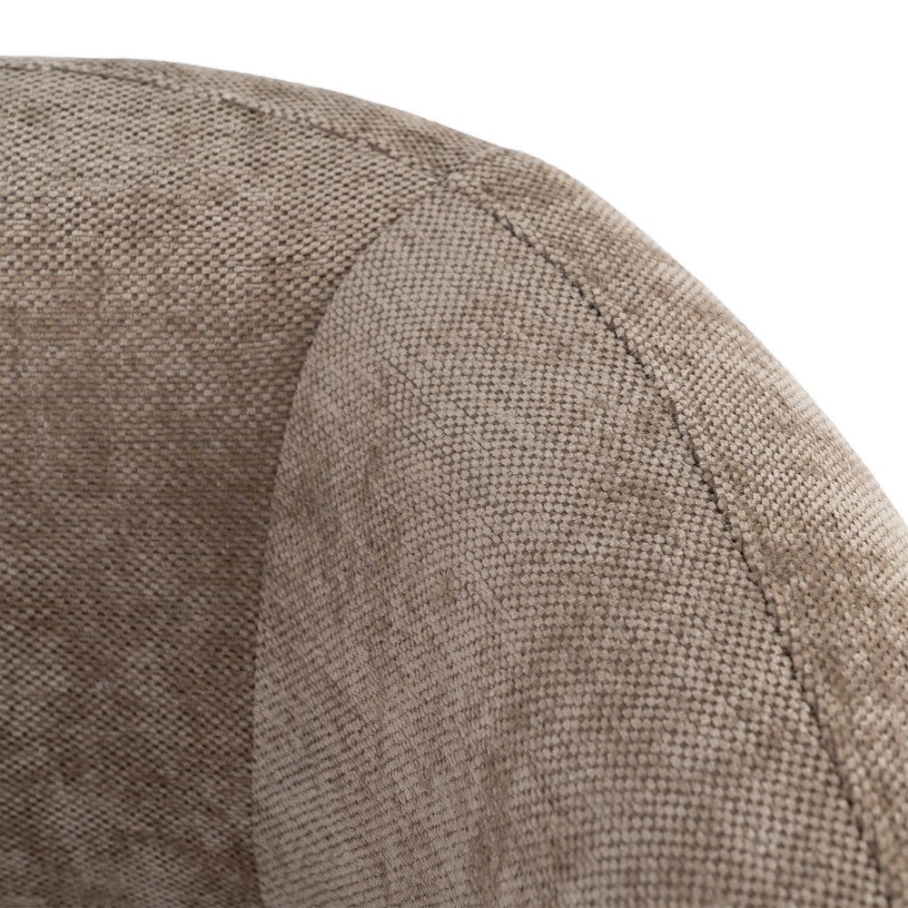 Fauteuil Koga en tissu marron et accoudoirs en bois - vue 3 | Square Paris