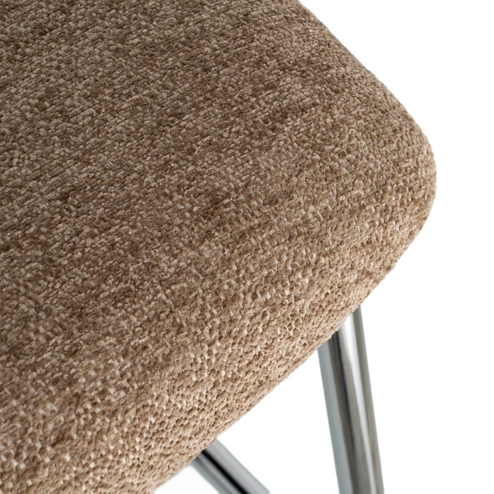 Chaise Sela en tissu taupe, pied luge chromé - vue 9 | Square Paris