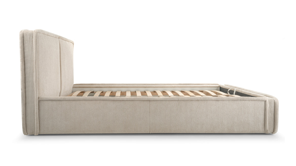 Lit coffre Nolia beige - vue latérale | Square Paris