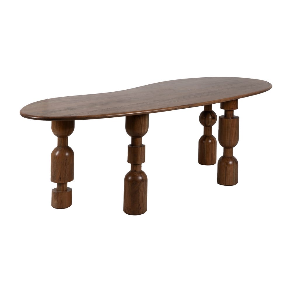 Table à manger Nami en acacia massif, plateau organique 240 cm | Square Paris