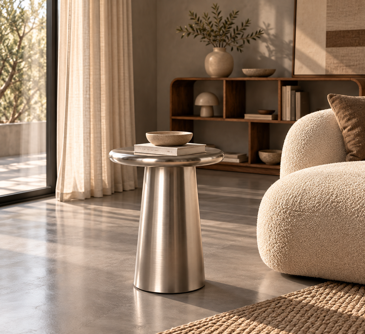 Table d'appoint basse Azur en métal acier - vue 3 | Square Paris