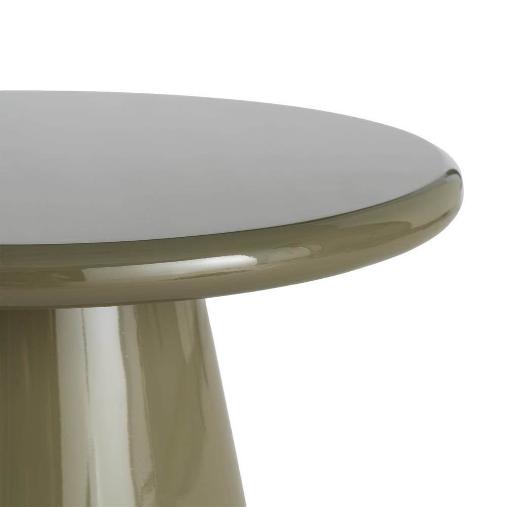 Table basse ronde Kuma laquée vert - vue 2 | Square Paris