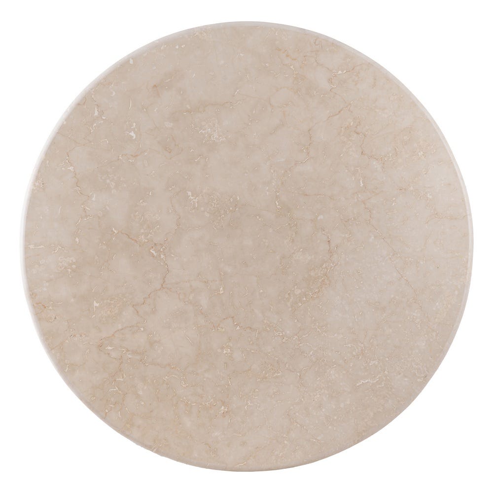 Table ronde Kaze en marbre beige et bois de manguier - vue 12 | Square Paris
