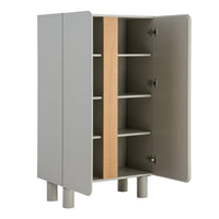 Armoire Ren 2 portes taupe et pieds chêne - vue 4 | Square Paris