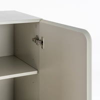 Armoire Ren 2 portes taupe et pieds chêne - vue 8 | Square Paris