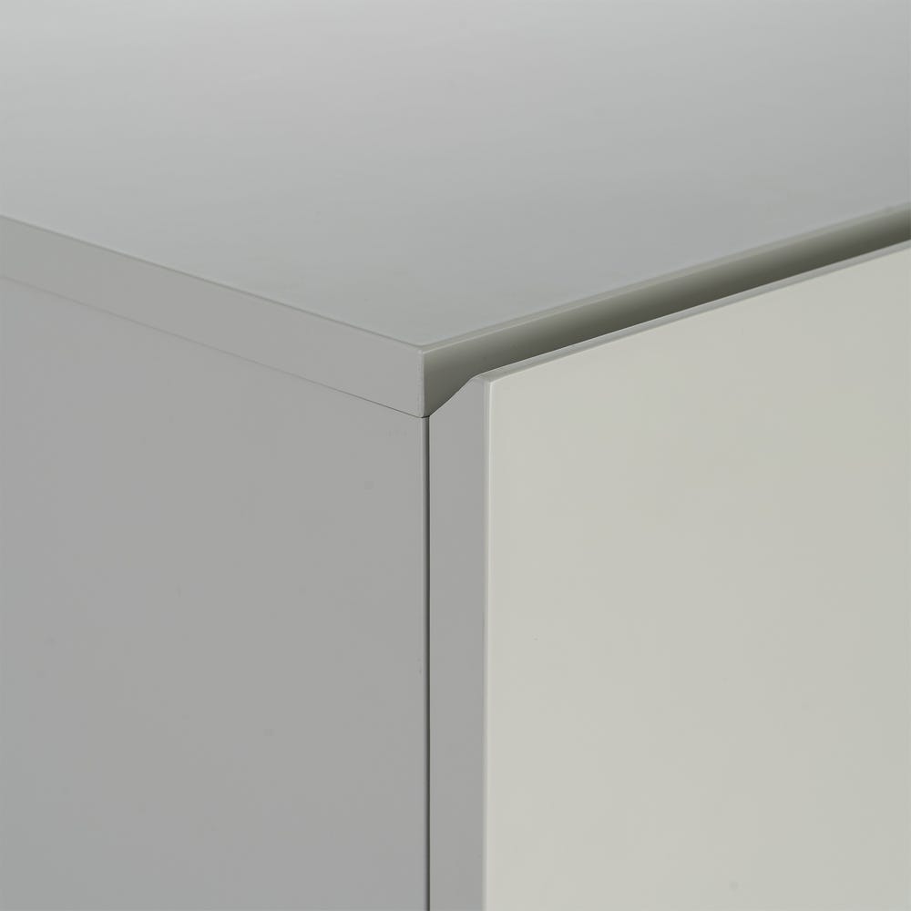 Armoire Ren 2 portes taupe et pieds chêne - vue 9 | Square Paris
