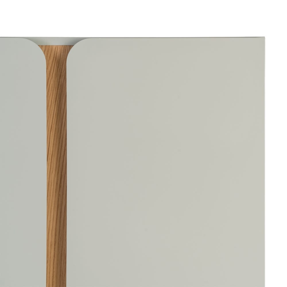 Armoire Ren 2 portes taupe et pieds chêne - vue 10 | Square Paris