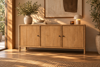 Buffet Kano 3 portes en bois de manguier naturel - vue 2 | Square Paris