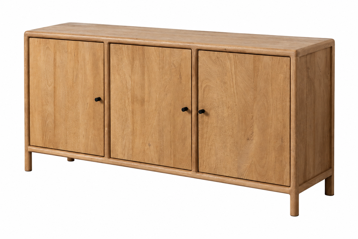 Buffet Kano 3 portes en bois de manguier naturel - vue 4 | Square Paris