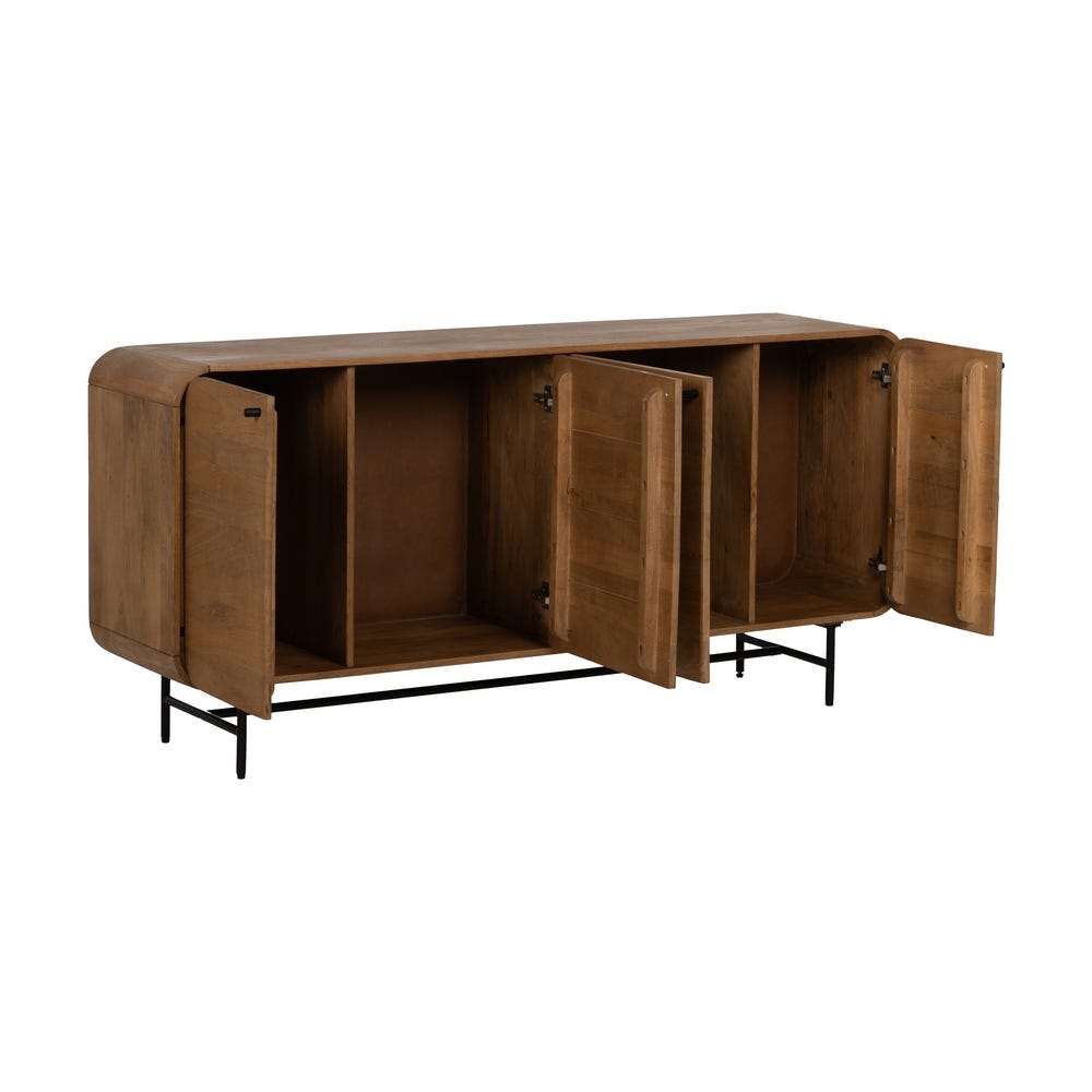 Buffet Towa 4 portes en bois de manguier massif - vue 5 | Square Paris