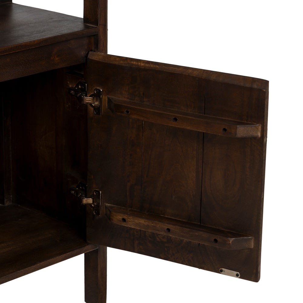 Buffet Ryo 4 portes en bois de manguier massif marron foncé - vue 9 | Square Paris