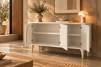Buffet Elen 3 portes blanc à motif arche - vue 3 | Square Paris