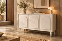 Buffet Elen 3 portes blanc à motif arche - vue 4 | Square Paris