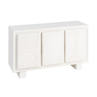Buffet Cima 3 portes blanc à reliefs graphiques - vue 4 | Square Paris