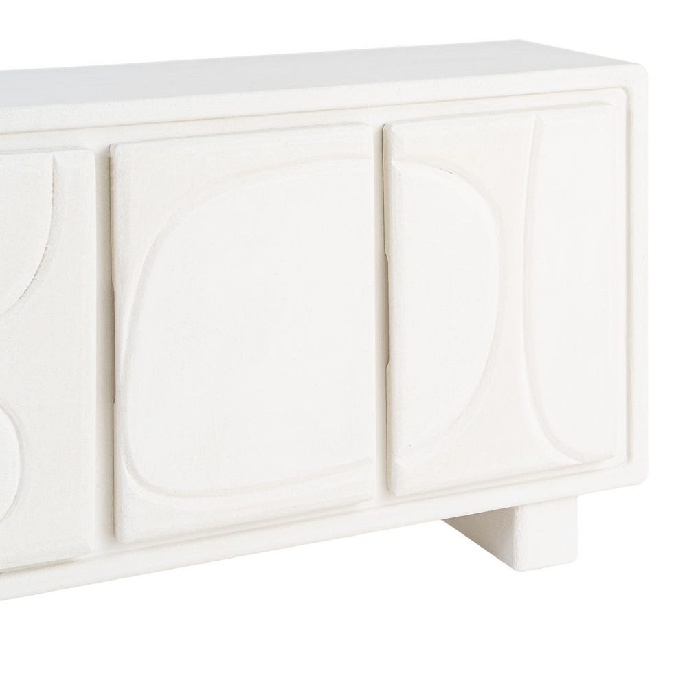 Buffet Cima 3 portes blanc à reliefs graphiques - vue 7 | Square Paris