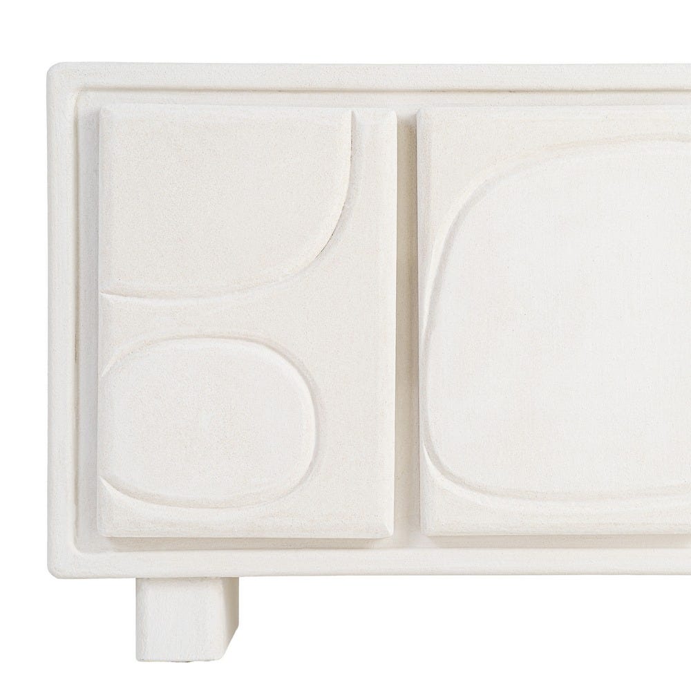 Buffet Cima 3 portes blanc à reliefs graphiques - vue 12 | Square Paris