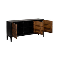 Buffet Lina 3 portes en bois de manguier noir et sheesham - vue 5 | Square Paris