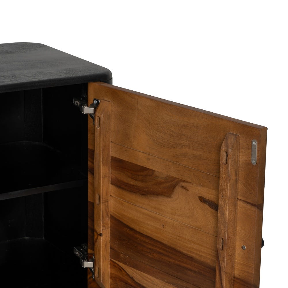 Buffet Lina 3 portes en bois de manguier noir et sheesham - vue 8 | Square Paris