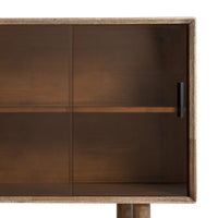 Buffet Malo 4 portes vitrées en bois d'hévéa - vue 12 | Square Paris