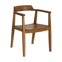 Chaise Kura en teck massif avec accoudoirs - vue 3 | Square Paris
