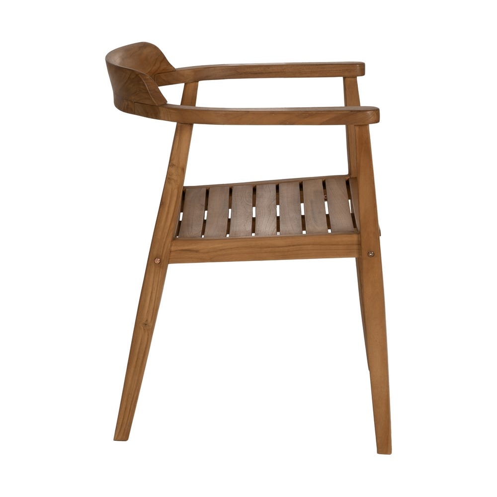 Chaise Kura en teck massif avec accoudoirs - vue 4 | Square Paris