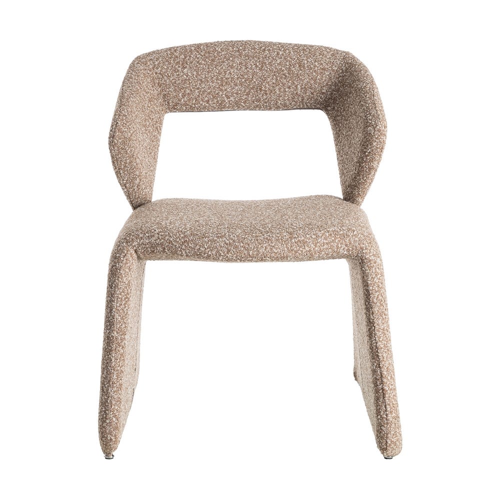 Chaise Chisa en tissu bouclette, dossier enveloppant - vue 4 | Square Paris