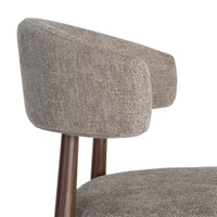 Chaise Ozza en tissu taupe, dossier arrondi - vue 2 | Square Paris