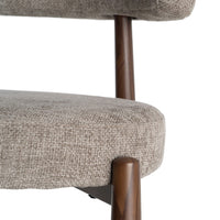 Chaise Ozza en tissu taupe, dossier arrondi - vue 3 | Square Paris