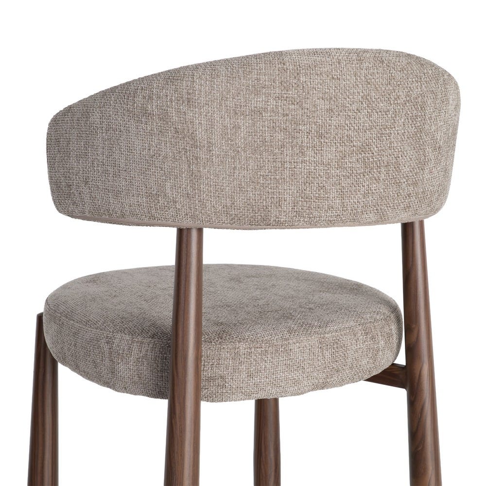 Chaise Ozza en tissu taupe, dossier arrondi - vue 4 | Square Paris