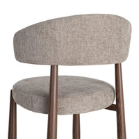 Chaise Ozza en tissu taupe, dossier arrondi - vue 4 | Square Paris