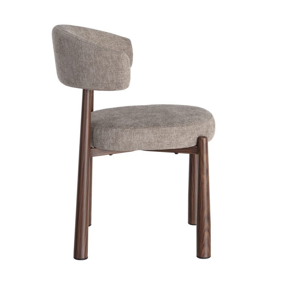 Chaise Ozza en tissu taupe, dossier arrondi - vue 5 | Square Paris