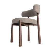 Chaise Ozza en tissu taupe, dossier arrondi - vue 7 | Square Paris