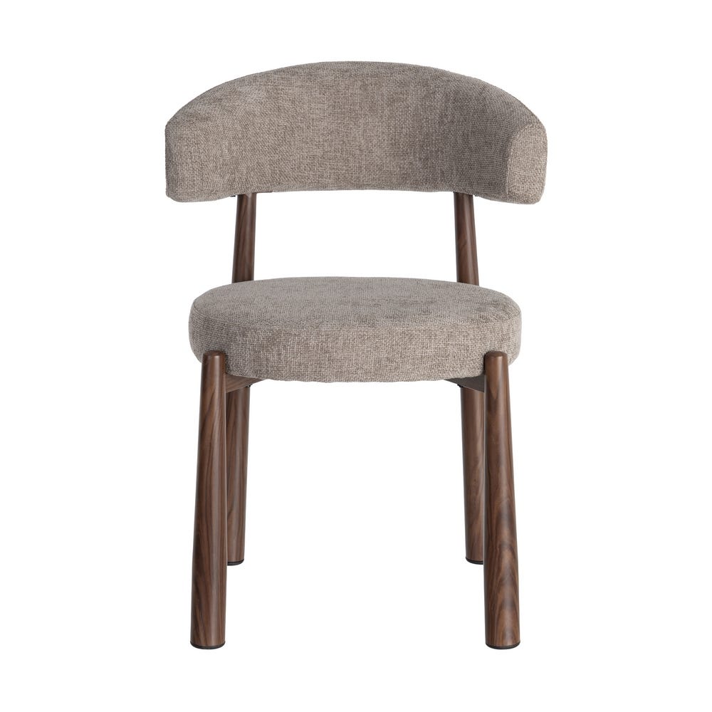 Chaise Ozza en tissu taupe, dossier arrondi - vue 8 | Square Paris
