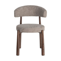 Chaise Ozza en tissu taupe, dossier arrondi - vue 8 | Square Paris