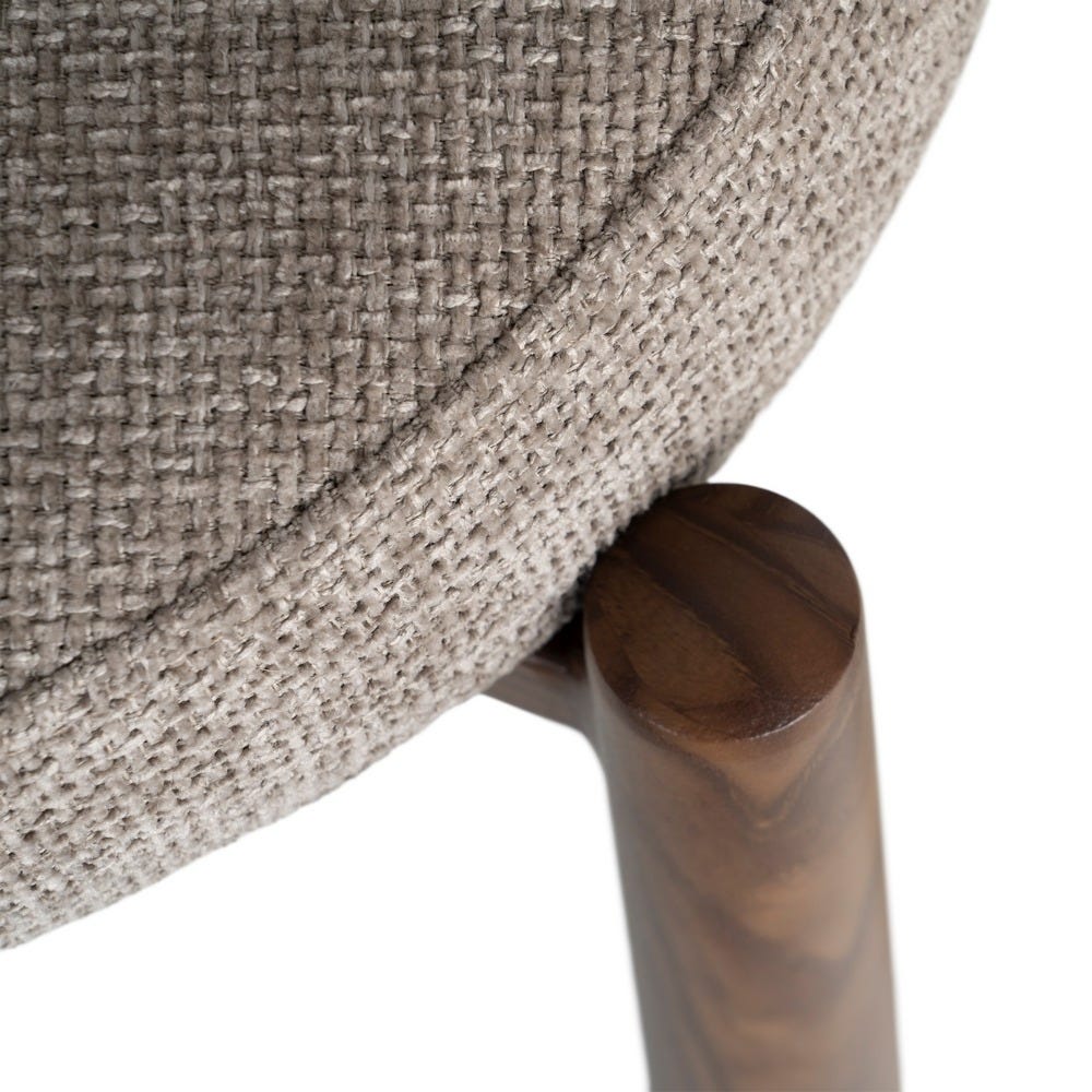 Chaise Ozza en tissu taupe, dossier arrondi - vue 9 | Square Paris
