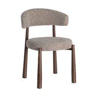 Chaise Ozza en tissu taupe, dossier arrondi - vue 11 | Square Paris