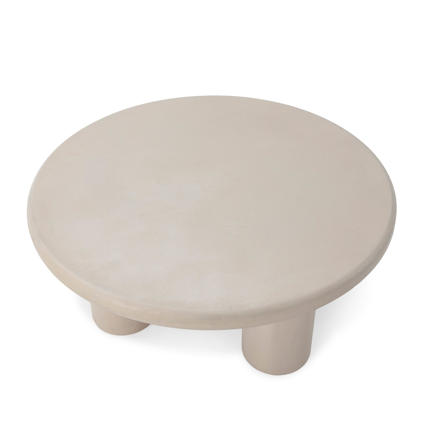 Table basse ronde LIMA crème effet ciment, vue 4 | Square Paris