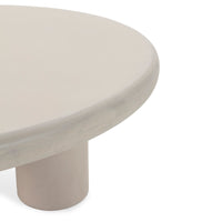 Table basse ronde LIMA crème effet ciment, vue 2 | Square Paris