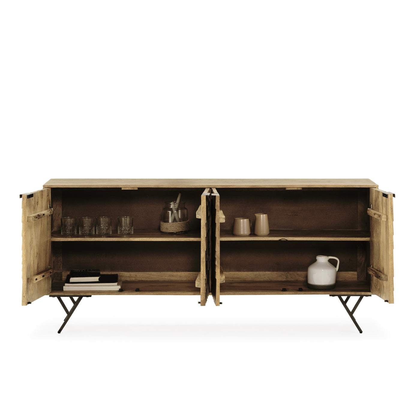 Buffet Maya bois de manguier laqué, vue 5 | Square Paris