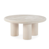 Table basse ronde LIMA crème effet ciment, vue 6 | Square Paris